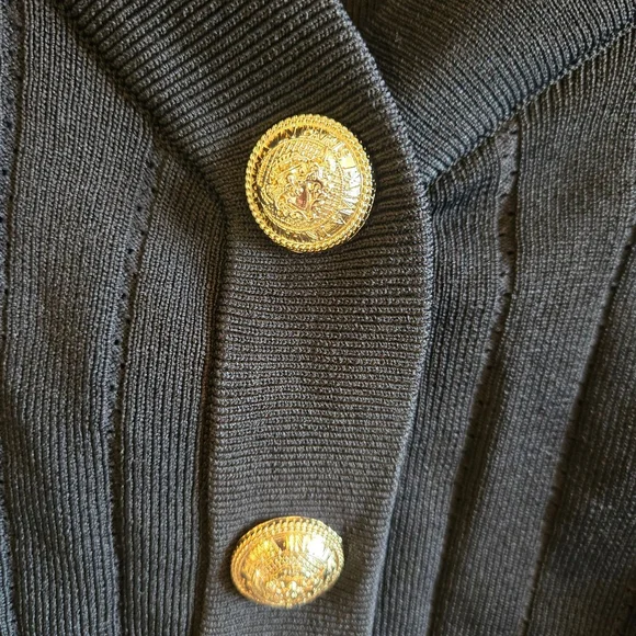 Vintage Button Embellished Ribbed Cardigan - Picture 5 of 9
